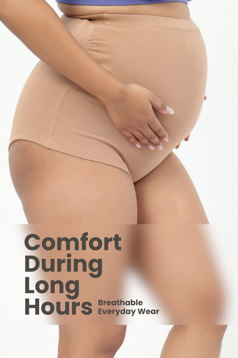Pregnancy Panty – Over-the-Belly (Rib Textured) - Skin