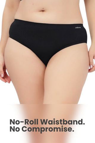 The Invisible Panty Pack Of 3 (Cotton | Mid Rise | Black, Dark Grey & Mauve)