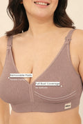 Lira Ribbed Cotton Nursing Padded Bra - Dark Skin