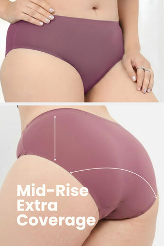 The Invisible Panty Pack Of 4 (Modal | Mid Rise | Black, Army Green, Mauve & Matcha)