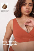 247 (Upgraded) Rust Modal Padded Maternity Feeding Bra