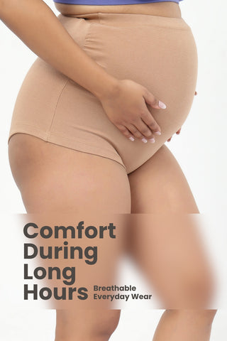 Pregnancy Cotton Panty (Pack of 4) (Black, Skin, M-Blue & Baby Pink)