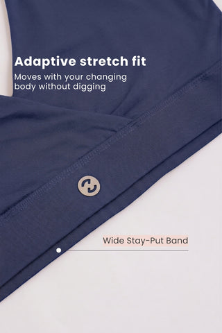 247 (Upgraded) Modal Pack of 3 Padded Maternity Feeding Bra (Navy, Dark Skin, Plumwine)