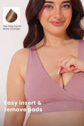 247 (Upgraded) Lilac Modal Padded Maternity Feeding Bra