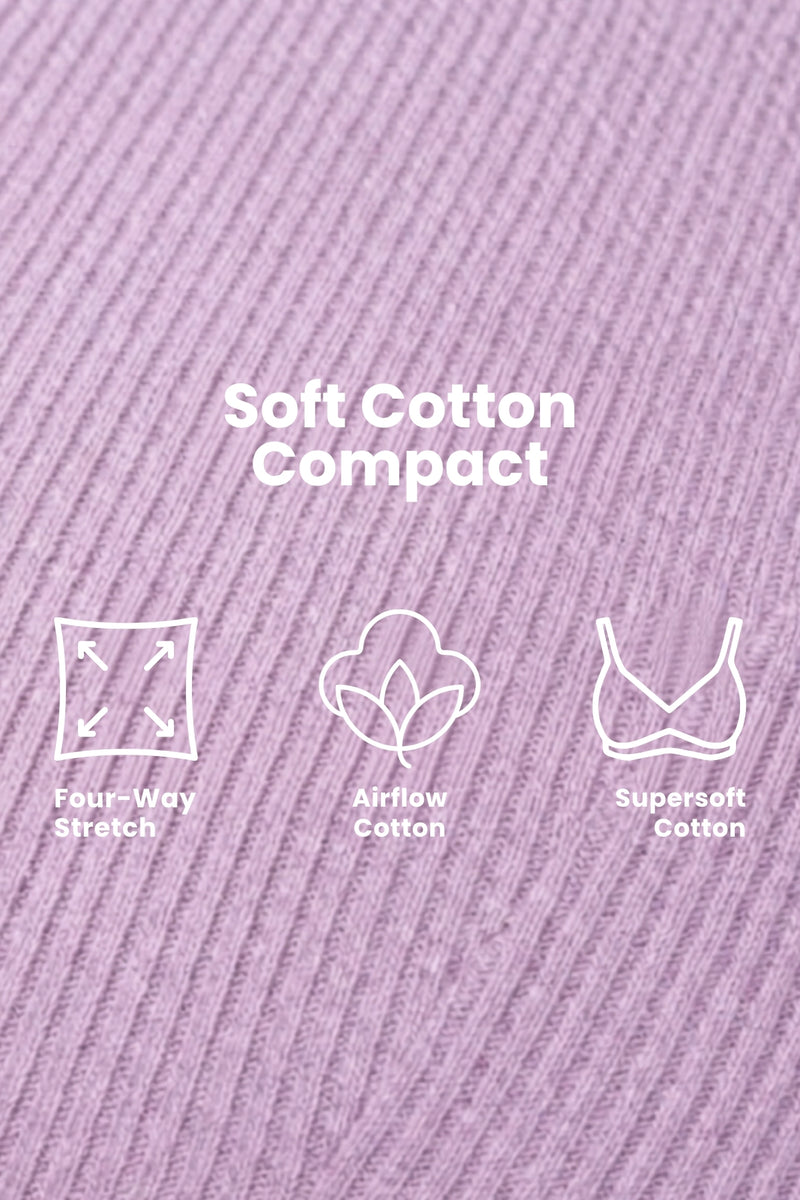 Natural Shape Fine Rib Bra - Lavender