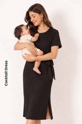 Mario Rib Zipless Feeding Dress - Black