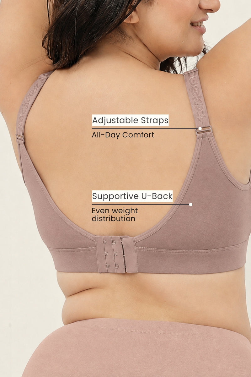 Lira Ribbed Cotton Nursing Padded Bra - Dark Skin
