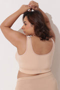 Ruched Modal Front-Open Bra with G-Hook - Nude Almond