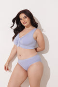 Ruched Modal Front-Open Bra with G-Hook - Mist