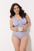 Ruched Modal Front-Open Bra with G-Hook - Mist