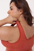 Ruched Modal Front-Open Bra with G-Hook - Rust