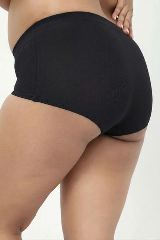 Cotton Cut & Sew Mid Rise Boy Short - Black