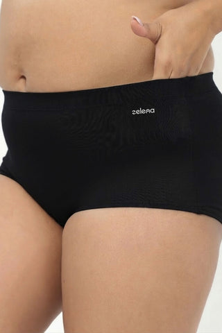 Cotton Cut & Sew Mid Rise Boy Short - Black