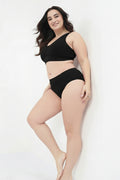 Sera Broad Rib Mid Rise Hipster - Black