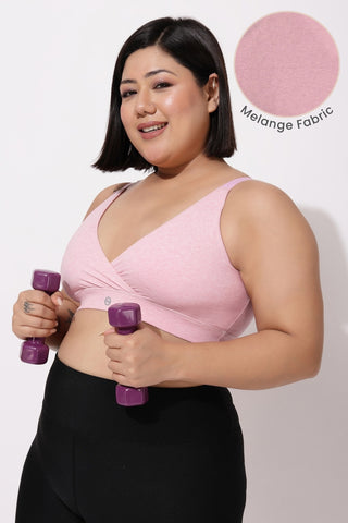 247 Extra Support Cotton Feeding Bra with Adjuster - Melange Pink
