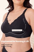 Sculpt & Lift Scallop Nursing Bra - Onyx