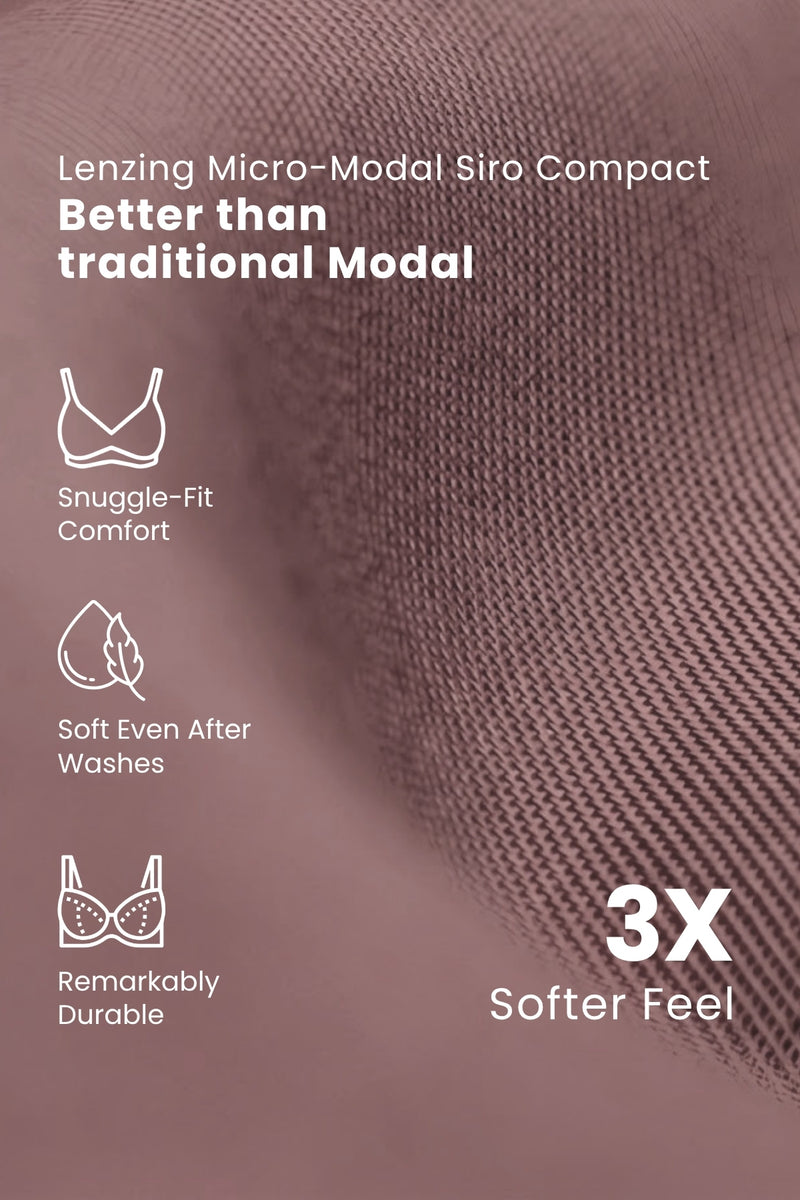 Ruched Tape-Button Nursing Bra - Coco