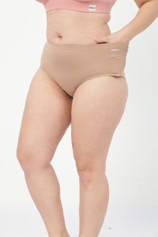 Lira Ribbed Cotton Nursing Padded Bra & High Rise Panty Set - (Rose Gold & Light Skin)