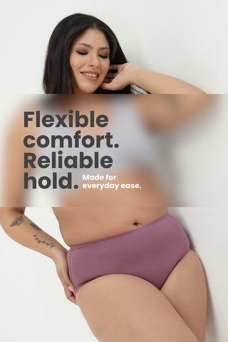 The Invisible Panty Pack Of 3 (Modal | High Rise | Black, Mauve & Navy)