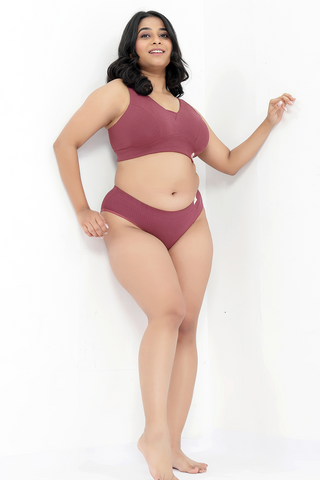 Sera Broad Rib Mid Rise Hipster - Blush