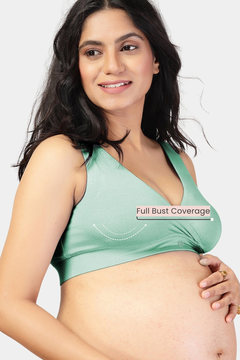 247 (Upgraded) Mint Green Modal Padded Maternity Feeding Bra