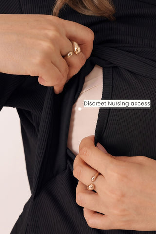 Mario Rib Zipless Feeding Dress - Black