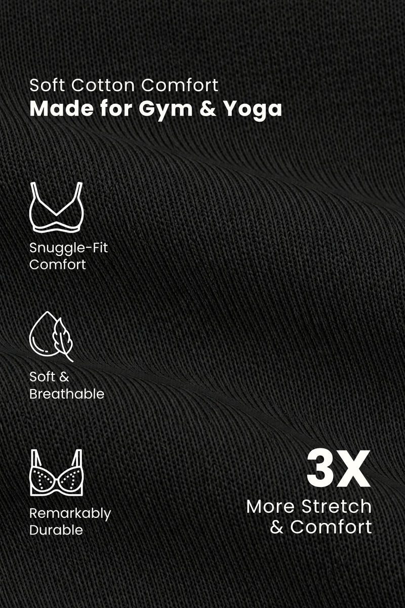 Sculpt & Lift Cotton Sports Bra - Black