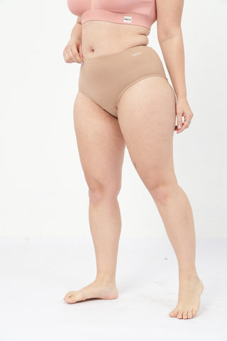 Lira Ribbed Cotton Nursing Padded Bra & High Rise Panty Set - (Rose Gold & Light Skin)