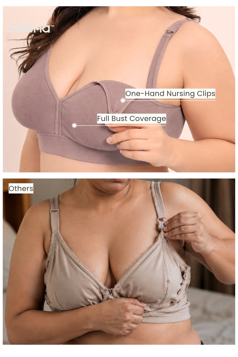 Lira Ribbed Cotton Nursing Padded Bra - Dark Skin