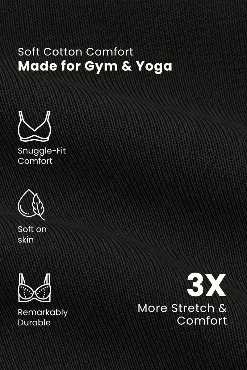 Sculpt & Lift Cotton Sports Bra - Black