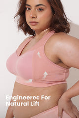 Sculpt & Lift Powermesh Bra - Paper Peach