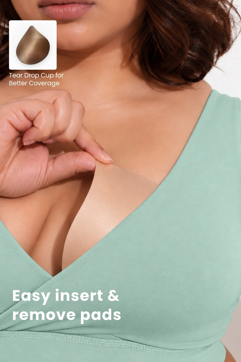 247 (Upgraded) Mint Green Modal Padded Maternity Feeding Bra