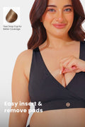 247 (Upgraded) Black Modal Padded Maternity Feeding Bra