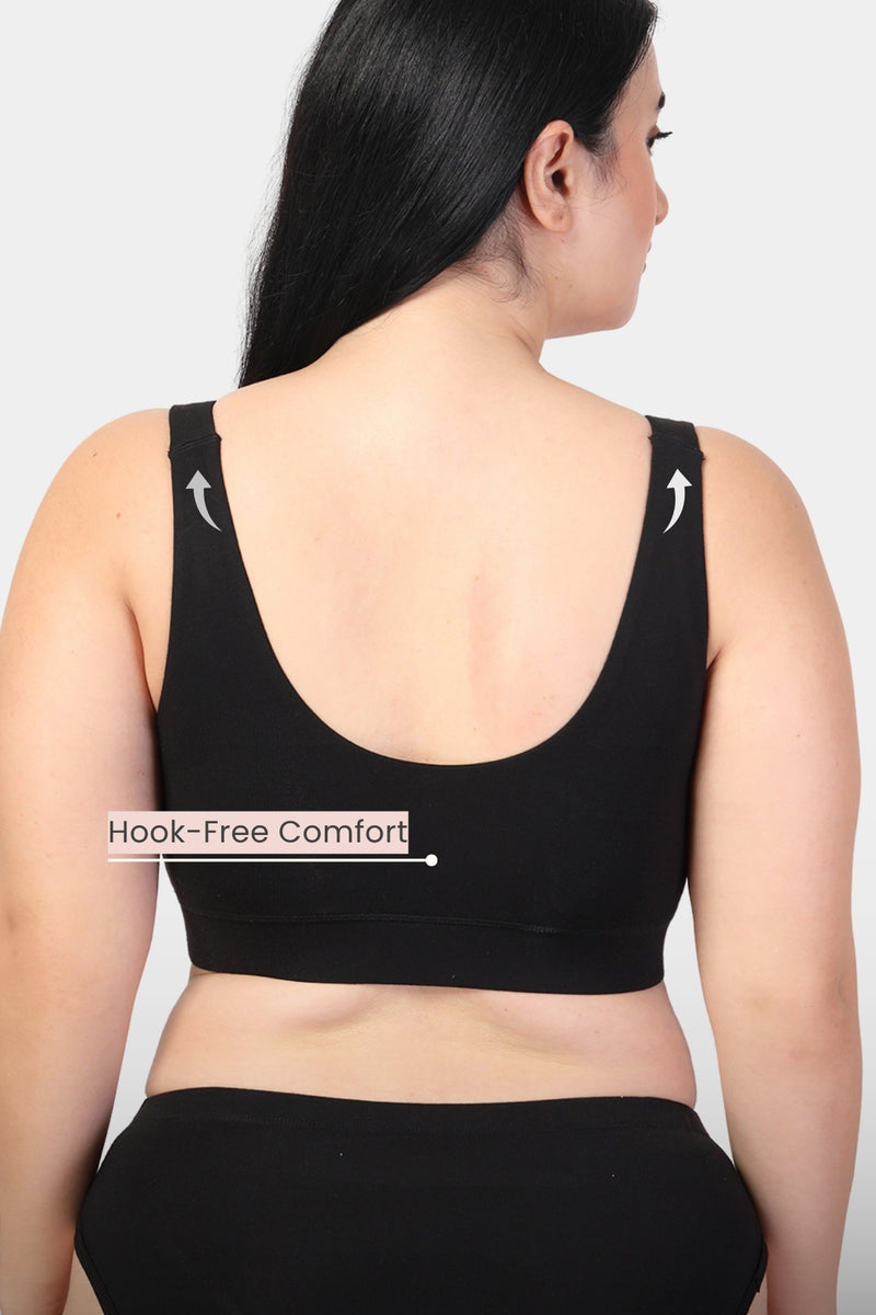 247 (Upgraded) Black Modal Padded Maternity Feeding Bra