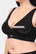 247 (Upgraded) Black Modal Padded Maternity Feeding Bra