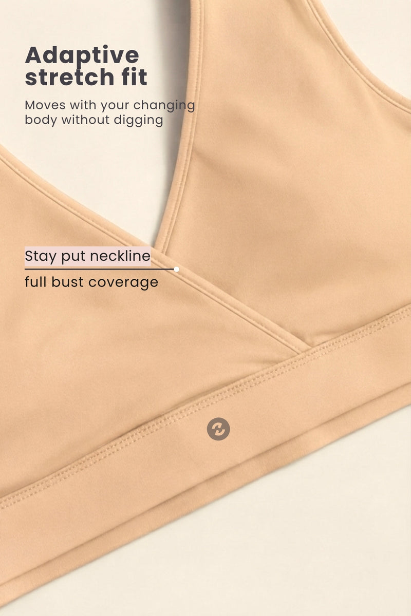 EasyMove non-padded Cotton Yoga Bra - Nude Almond