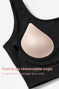 Sculpt & Lift Cotton Sports Bra - Black