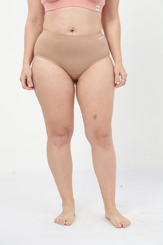 Lira Ribbed Cotton Nursing Padded Bra & High Rise Panty Set - (Rose Gold & Light Skin)