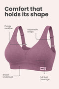 Natural Shape Fine Rib Bra - Purple