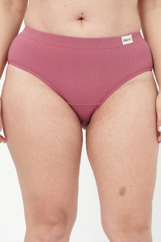 Sera Broad Rib Mid Rise Hipster Pack of 3 - (Blush, Mocha, Black)