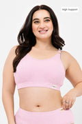 Riva Fine-Rib Cotton Feeding Bra - Baby Pink