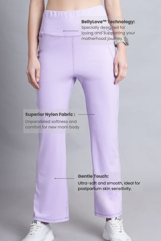 High Waisted Gentle Compression Lavender Postpartum Pants