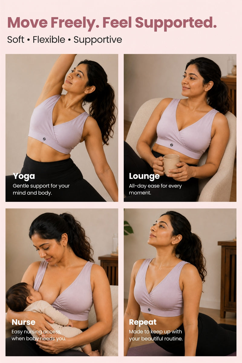 EasyMove non-padded Cotton Yoga Bra - Mauve