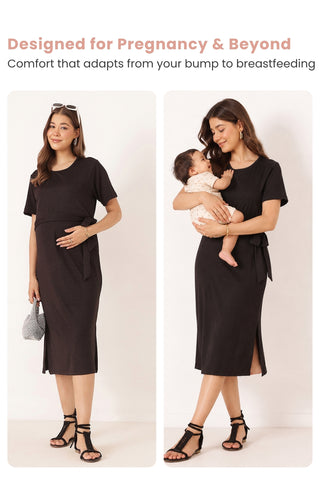 Mario Rib Zipless Feeding Dress - Black