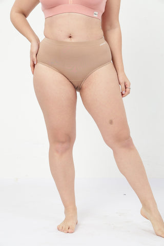 Lira Ribbed Cotton Nursing Padded Bra & High Rise Panty Set - (Rose Gold & Light Skin)