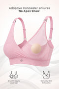 247 Extra Support Cotton Feeding Bra with Adjuster - Melange Pink