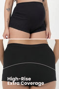 Pregnancy Panty – Over-the-Belly (Rib Textured) - Black