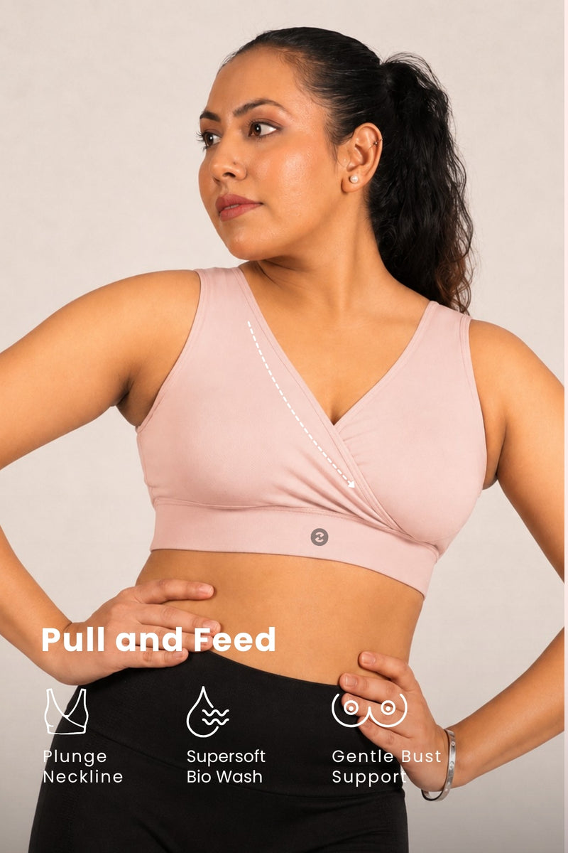 247 Cotton Non Padded Yoga Bra - Salmon
