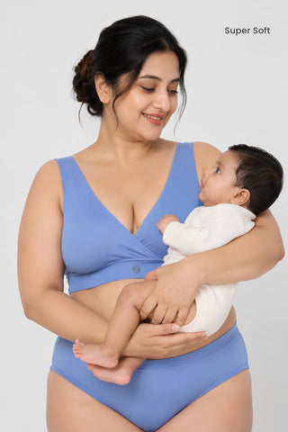247 (Upgraded) Cornflower Blue Modal Padded Maternity Feeding Bra