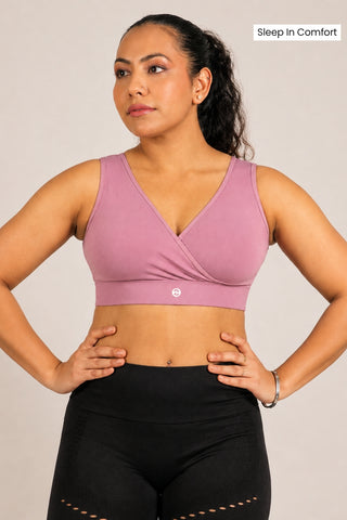 247 Cotton Non Padded Yoga Bra - Mauve